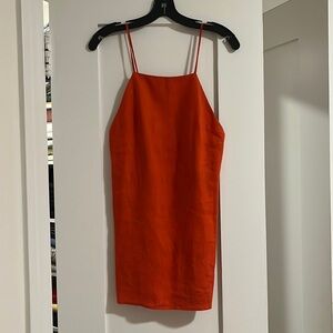 Reformation red linen mini dress